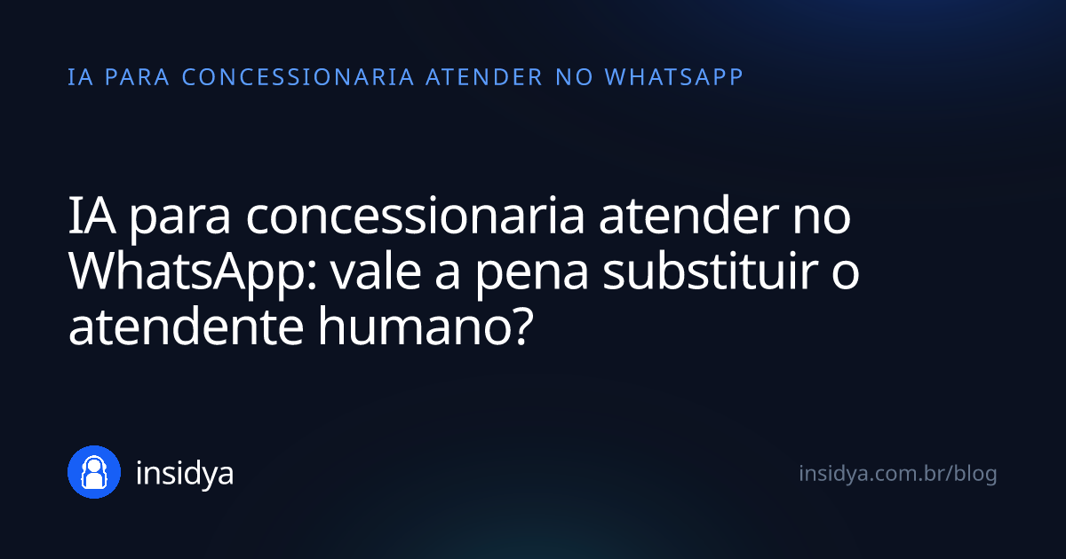 Capa: IA para concessionaria atender no WhatsApp: vale a pena substituir o atendente humano?